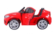 BMW X6M XXL dla 2 dzieci Czerwony + Pilot + Ekoskóra + Pasy + Wolny Start + MP3 USB + LED