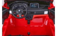 BMW X6M XXL dla 2 dzieci Czerwony + Pilot + Ekoskóra + Pasy + Wolny Start + MP3 USB + LED