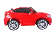 BMW X6M XXL dla 2 dzieci Czerwony + Pilot + Ekoskóra + Pasy + Wolny Start + MP3 USB + LED