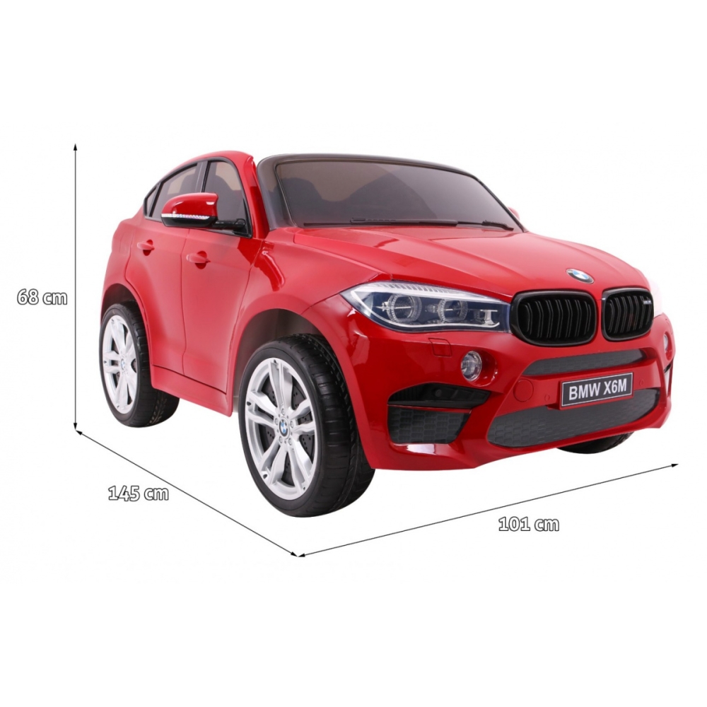 Dvivietis elektromobilis BMW X6M XXL, lakuotas raudonas-Elektromobiliai vaikams, Visureigiai-e-vaikas