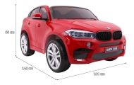 Dvivietis elektromobilis BMW X6M XXL, lakuotas raudonas-Elektromobiliai vaikams, Visureigiai-e-vaikas