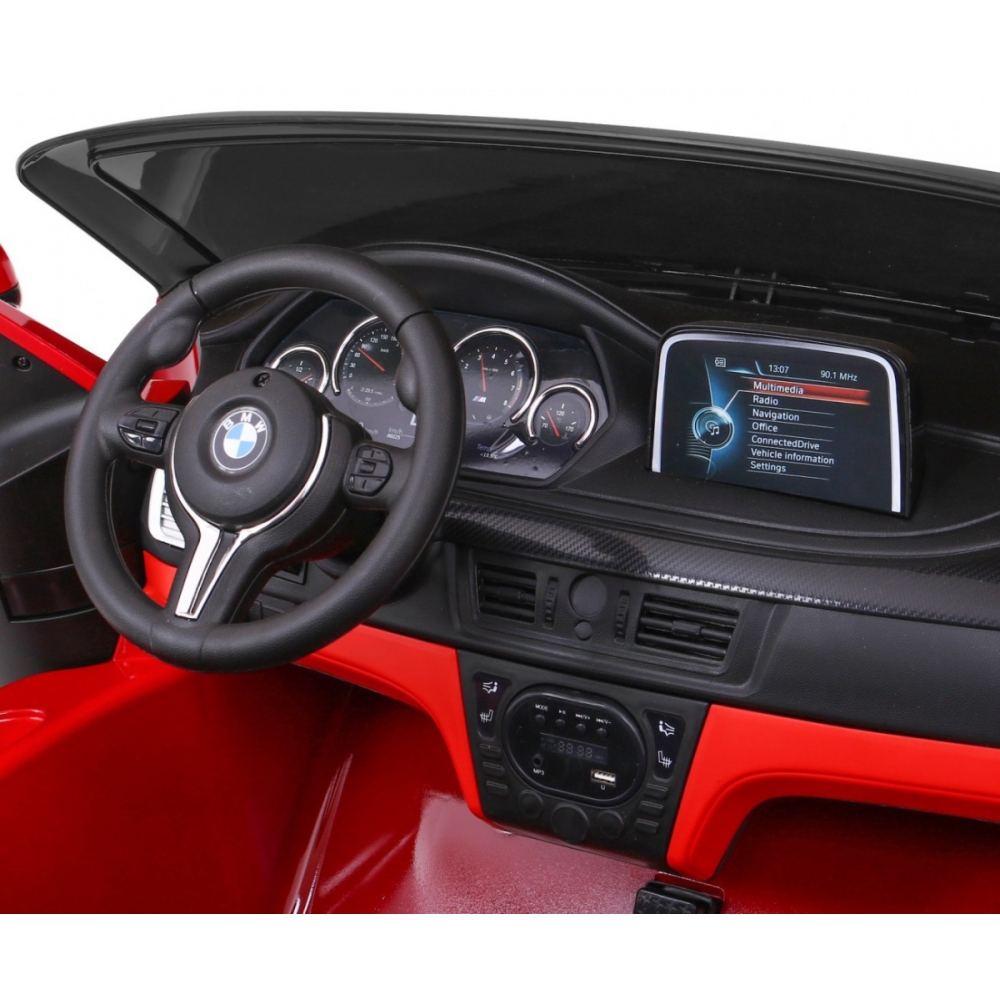Dvivietis elektromobilis BMW X6M XXL, lakuotas raudonas-Elektromobiliai vaikams, Visureigiai-e-vaikas