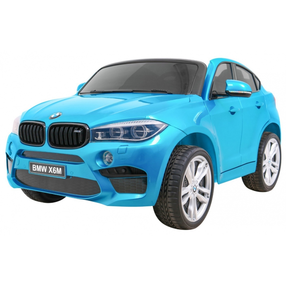 Dvivietis elektromobilis BMW X6M XXL, lakuotas mėlynas-Elektromobiliai vaikams, Visureigiai-e-vaikas