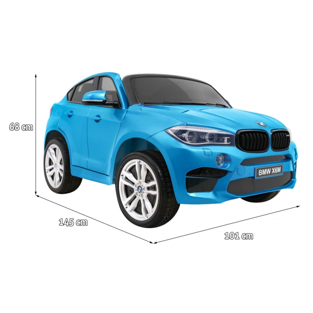 Dvivietis elektromobilis BMW X6M XXL, lakuotas mėlynas-Elektromobiliai vaikams, Visureigiai-e-vaikas