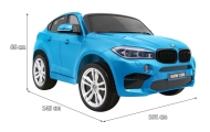 Dvivietis elektromobilis BMW X6M XXL, lakuotas mėlynas-Elektromobiliai vaikams, Visureigiai-e-vaikas