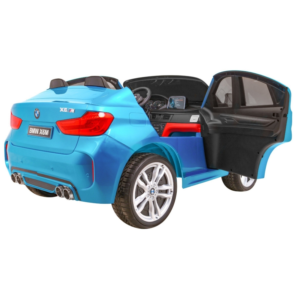 Dvivietis elektromobilis BMW X6M XXL, lakuotas mėlynas-Elektromobiliai vaikams, Visureigiai-e-vaikas