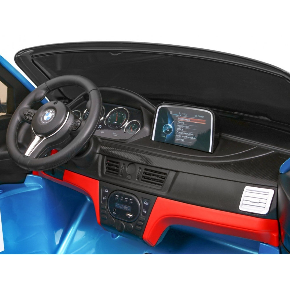 Dvivietis elektromobilis BMW X6M XXL, lakuotas mėlynas-Elektromobiliai vaikams, Visureigiai-e-vaikas