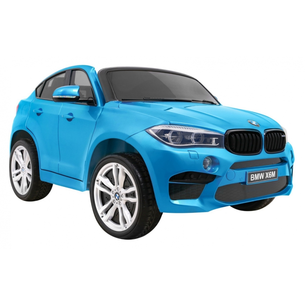 Dvivietis elektromobilis BMW X6M XXL, lakuotas mėlynas-Elektromobiliai vaikams, Visureigiai-e-vaikas
