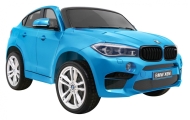 BMW X6M XXL dla 2 dzieci Lakier Niebieski + Pilot + Ekoskóra + Pasy + Wolny Start + MP3 + LED