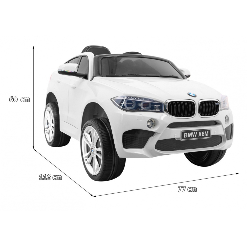 Elektromobilis BMW X6M, White-Elektromobiliai vaikams, Visureigiai-e-vaikas