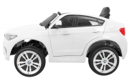 BMW X6M Elektryczne Autko dla dzieci Biały + Pilot + EVA + Wolny Start + Panel audio + LED