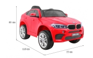 BMW X6M Elektryczne Autko dla dzieci Czerwony + Pilot + EVA + Wolny Start + Panel audio + LED