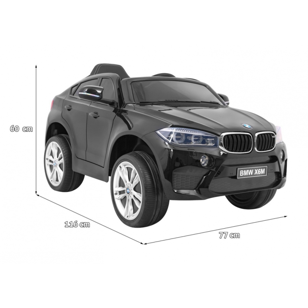 Elektromobilis BMW X6M, lakuotas juodas-Elektromobiliai vaikams, Visureigiai-e-vaikas