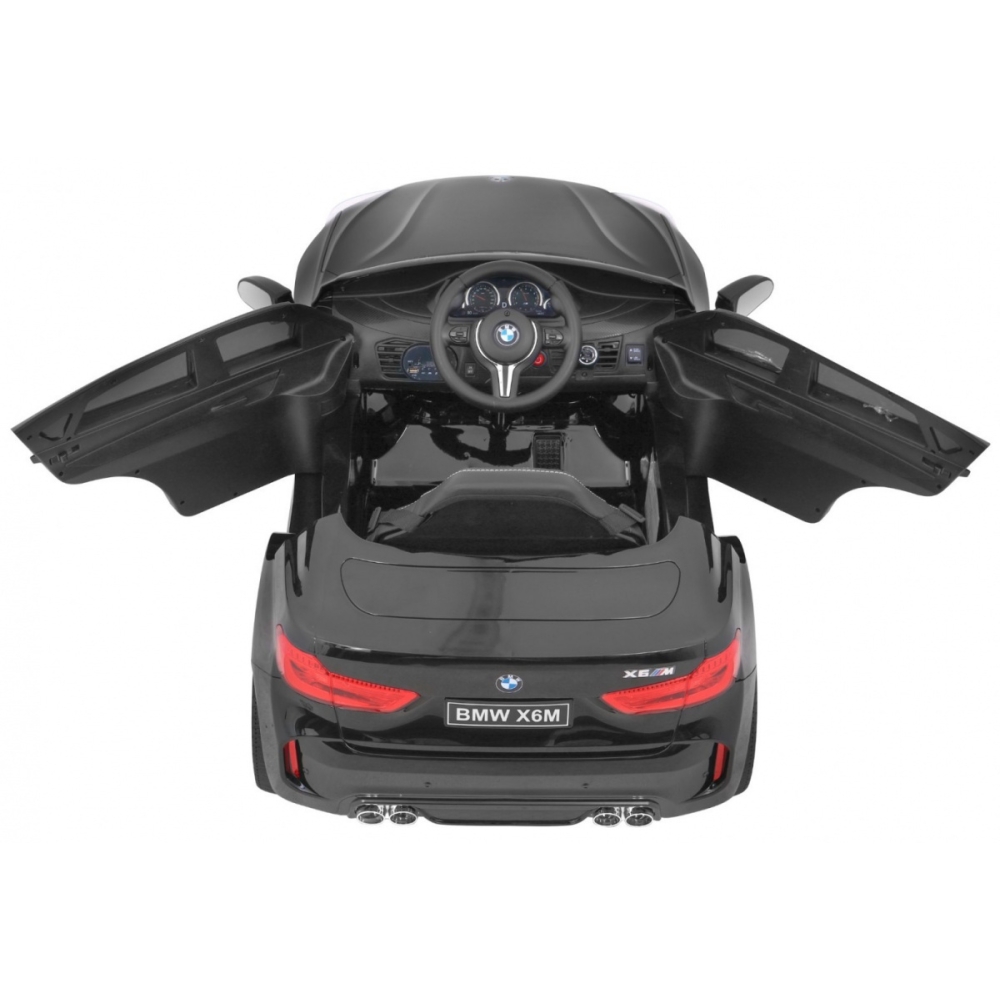 Elektromobilis BMW X6M, lakuotas juodas-Elektromobiliai vaikams, Visureigiai-e-vaikas