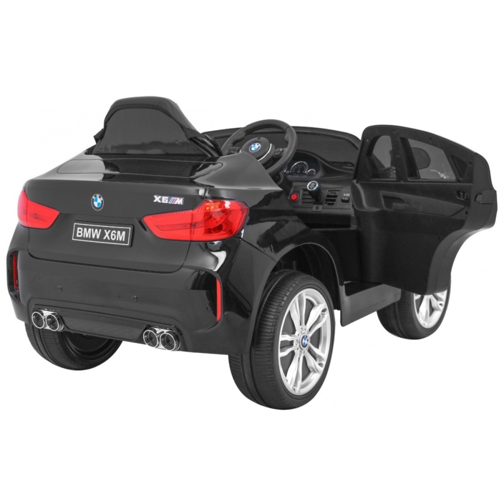 Elektromobilis BMW X6M, lakuotas juodas-Elektromobiliai vaikams, Visureigiai-e-vaikas