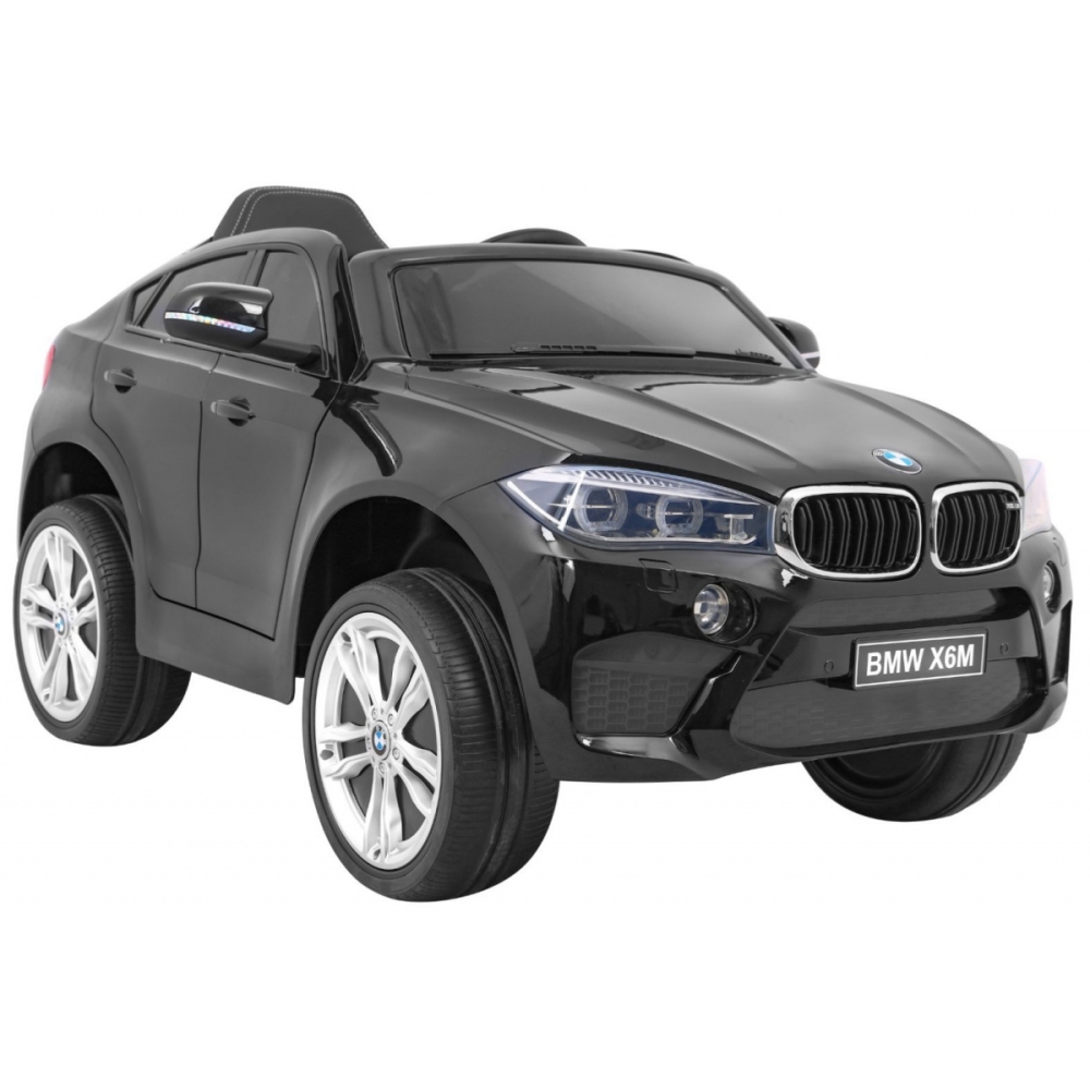 Elektromobilis BMW X6M, lakuotas juodas-Elektromobiliai vaikams, Visureigiai-e-vaikas