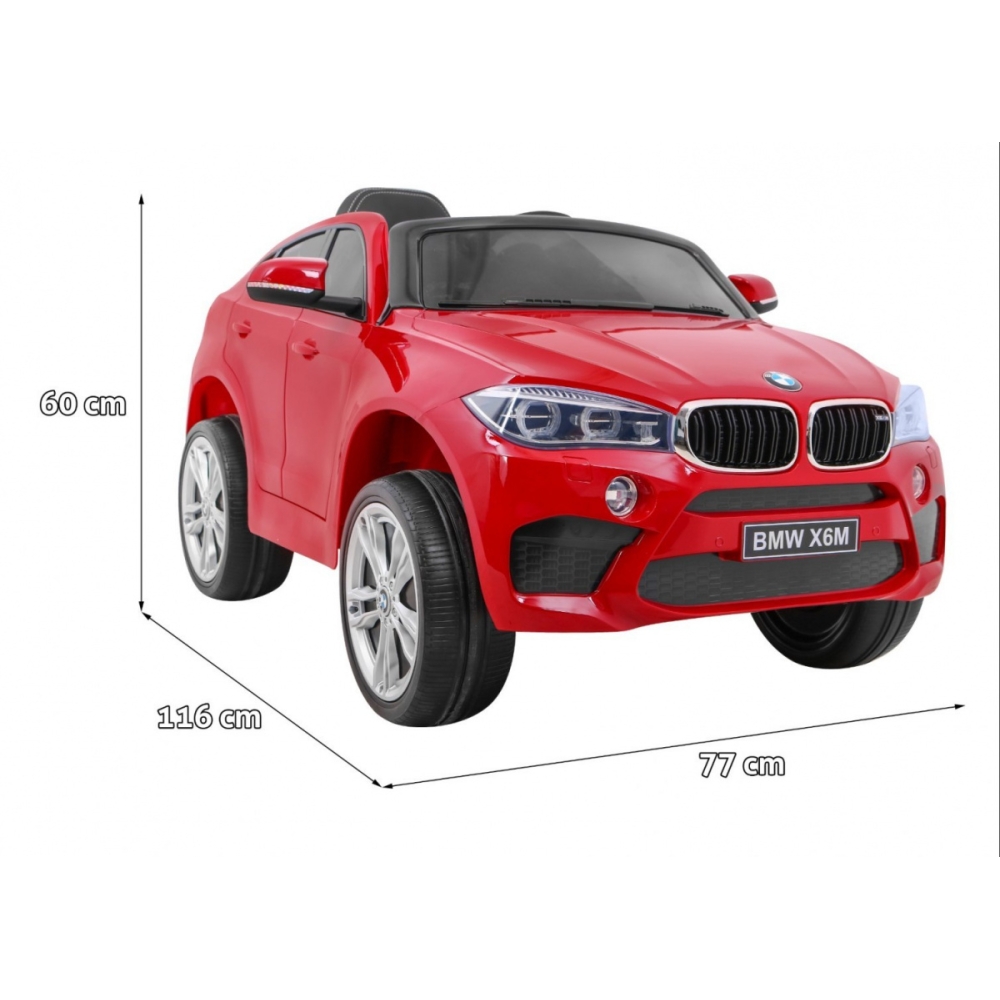 Elektromobilis BMW X6M, lakuotas raudonas-Elektromobiliai vaikams, Visureigiai-e-vaikas
