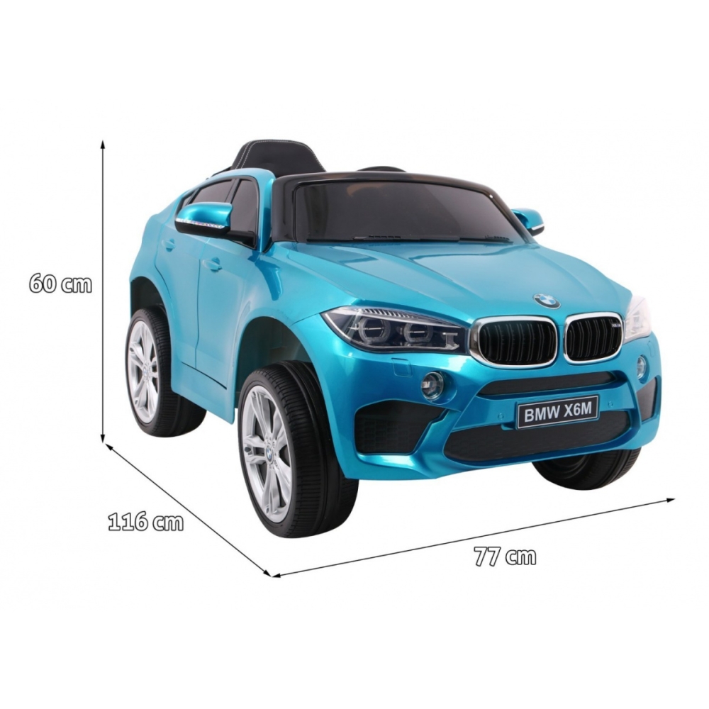 Elektromobilis BMW X6M, lakuotas mėlynas-Elektromobiliai vaikams, Visureigiai-e-vaikas