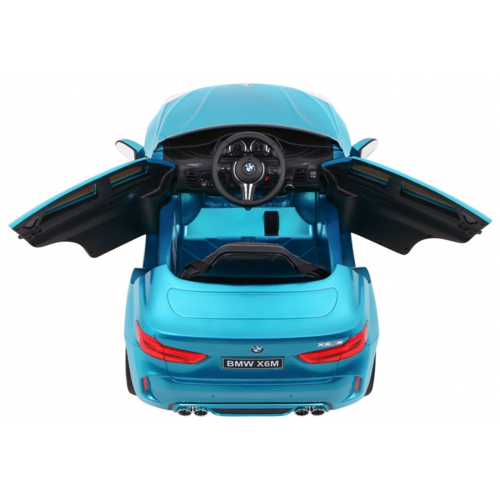 Elektromobilis BMW X6M, lakuotas mėlynas-Elektromobiliai vaikams, Visureigiai-e-vaikas