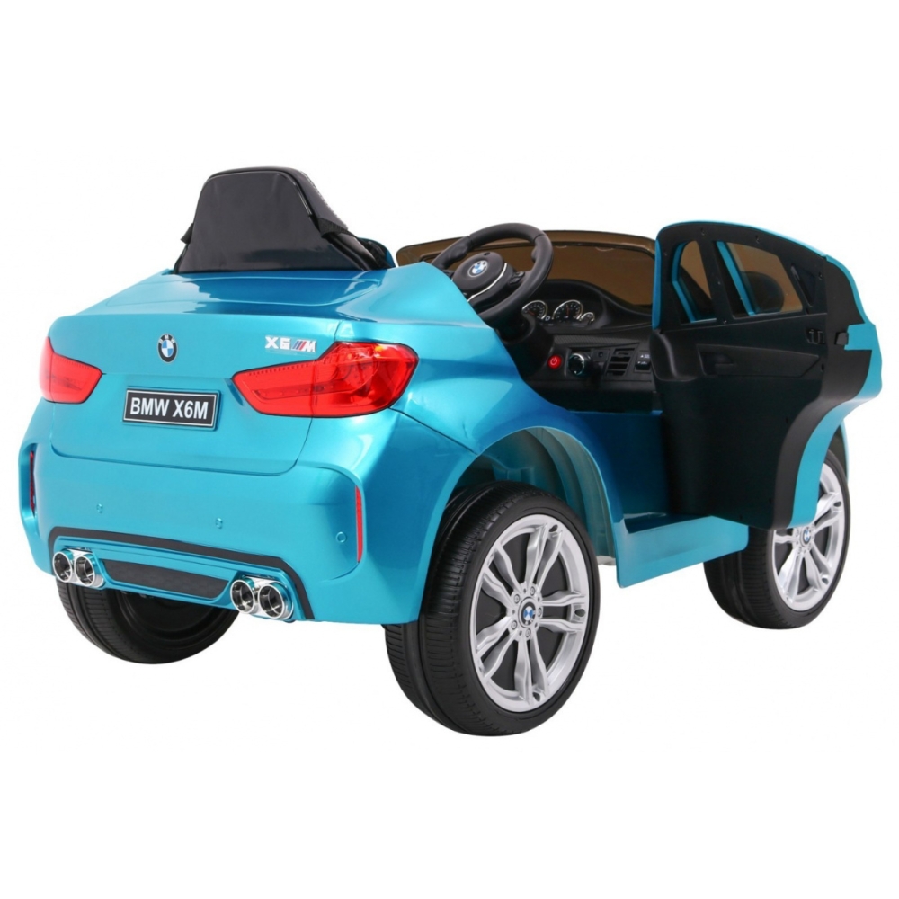 Elektromobilis BMW X6M, lakuotas mėlynas-Elektromobiliai vaikams, Visureigiai-e-vaikas