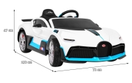 Bugatti Divo Autko na akumulator dla dzieci Biały + Pilot + EVA + Wolny Start + LED MP3