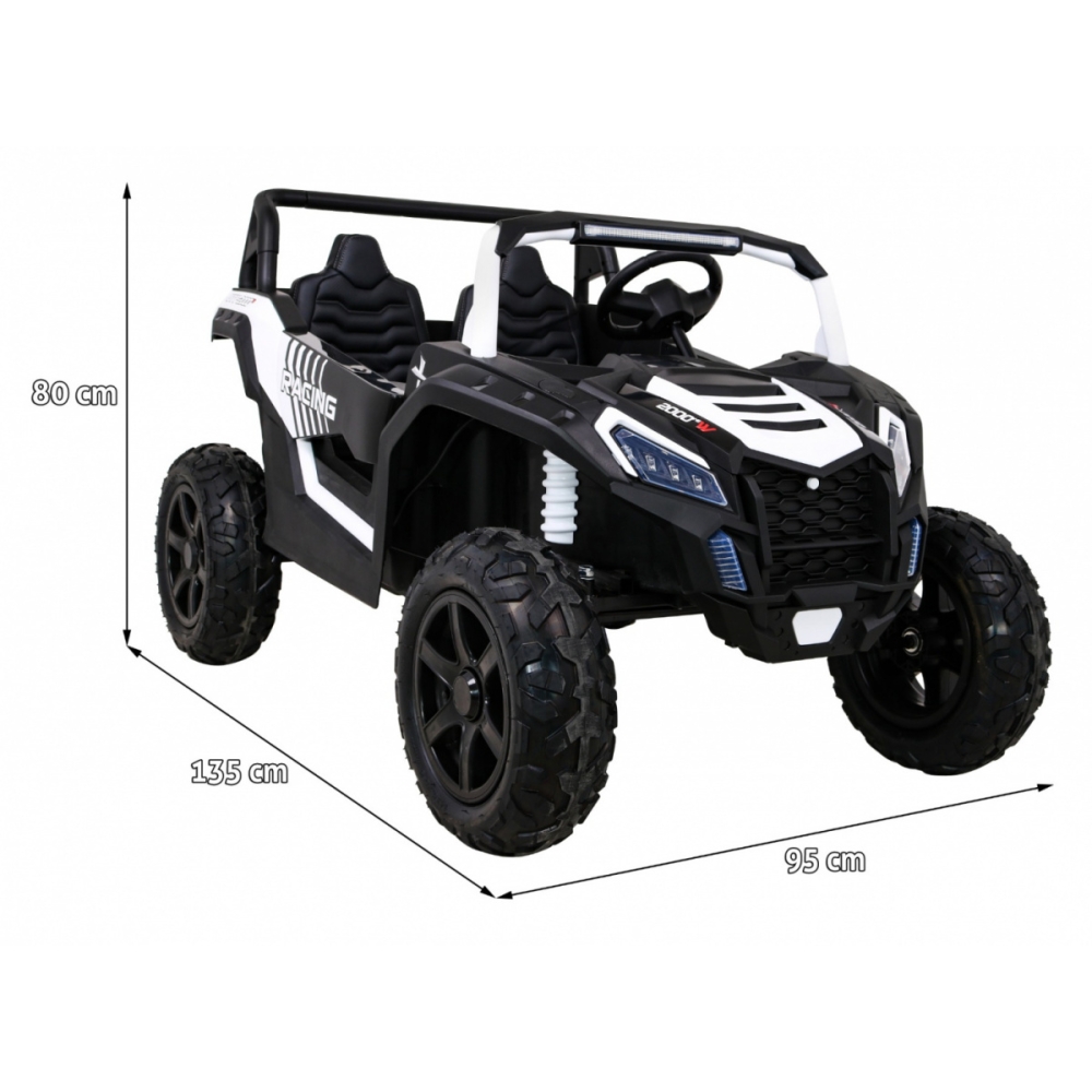 Dvivietis elektrinis Buggy Strong Racing, White-Elektromobiliai vaikams, Keturračiai ir bagiai-e-vaikas