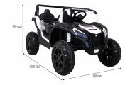 Buggy ATV Strong Racing dla 2 dzieci Biały + Silnik bezszczotkowy + Pompowane koła + Audio LED