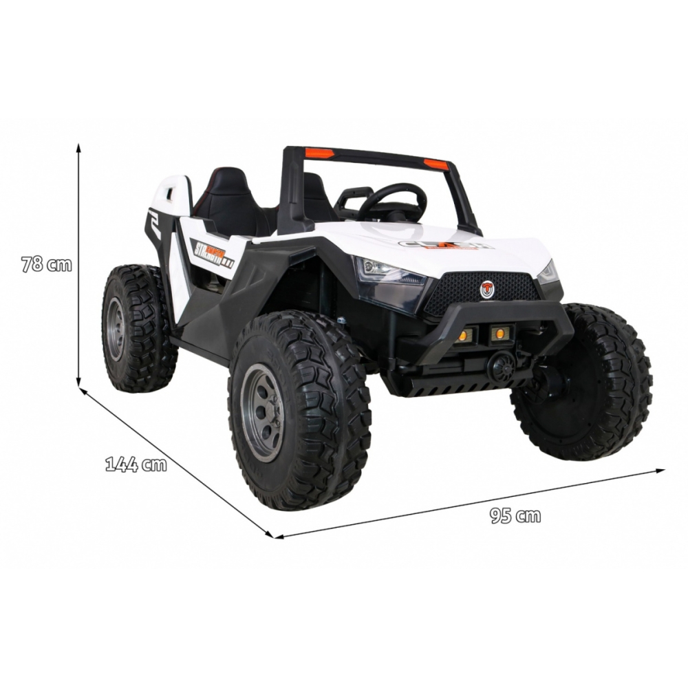 Dvivietis elektrinis Buggy Clash, 4x4, White-Elektromobiliai vaikams, Keturračiai ir bagiai-e-vaikas