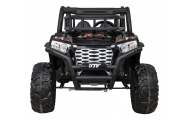 Buggy UTV Terenówka dla dzieci Czarny + Pilot + Bagażnik + Wolny Start + EVA + MP3 LED