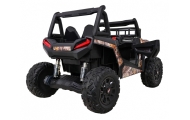 Buggy UTV Terenówka dla dzieci Czarny + Pilot + Bagażnik + Wolny Start + EVA + MP3 LED