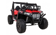 Buggy UTV Terenówka dla dzieci Czerwony + Pilot + Bagażnik + Wolny Start + EVA + MP3 LED