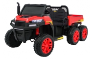Dvivietis elektrinis Farmer Truck 4x4, Red-Elektromobiliai vaikams, Sunkvežimiai-e-vaikas
