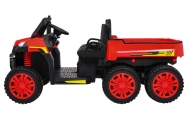 Dvivietis elektrinis Farmer Truck 4x4, Red-Elektromobiliai vaikams, Sunkvežimiai-e-vaikas