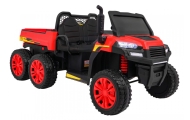 Dvivietis elektrinis Farmer Truck 4x4, Red-Elektromobiliai vaikams, Sunkvežimiai-e-vaikas
