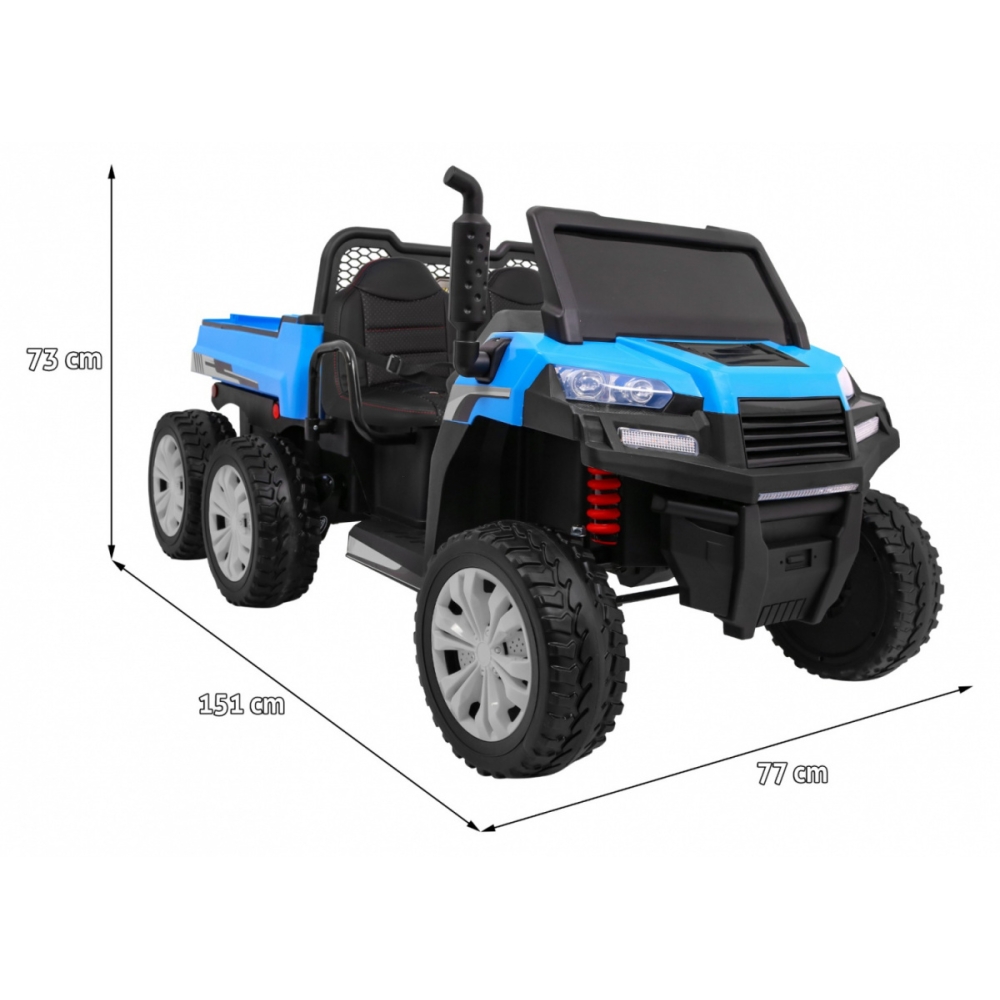 Dvivietis elektrinis Farmer Truck 4x4, Blue-Elektromobiliai vaikams, Sunkvežimiai-e-vaikas