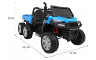 Dvivietis elektrinis Farmer Truck 4x4, Blue-Elektromobiliai vaikams, Sunkvežimiai-e-vaikas