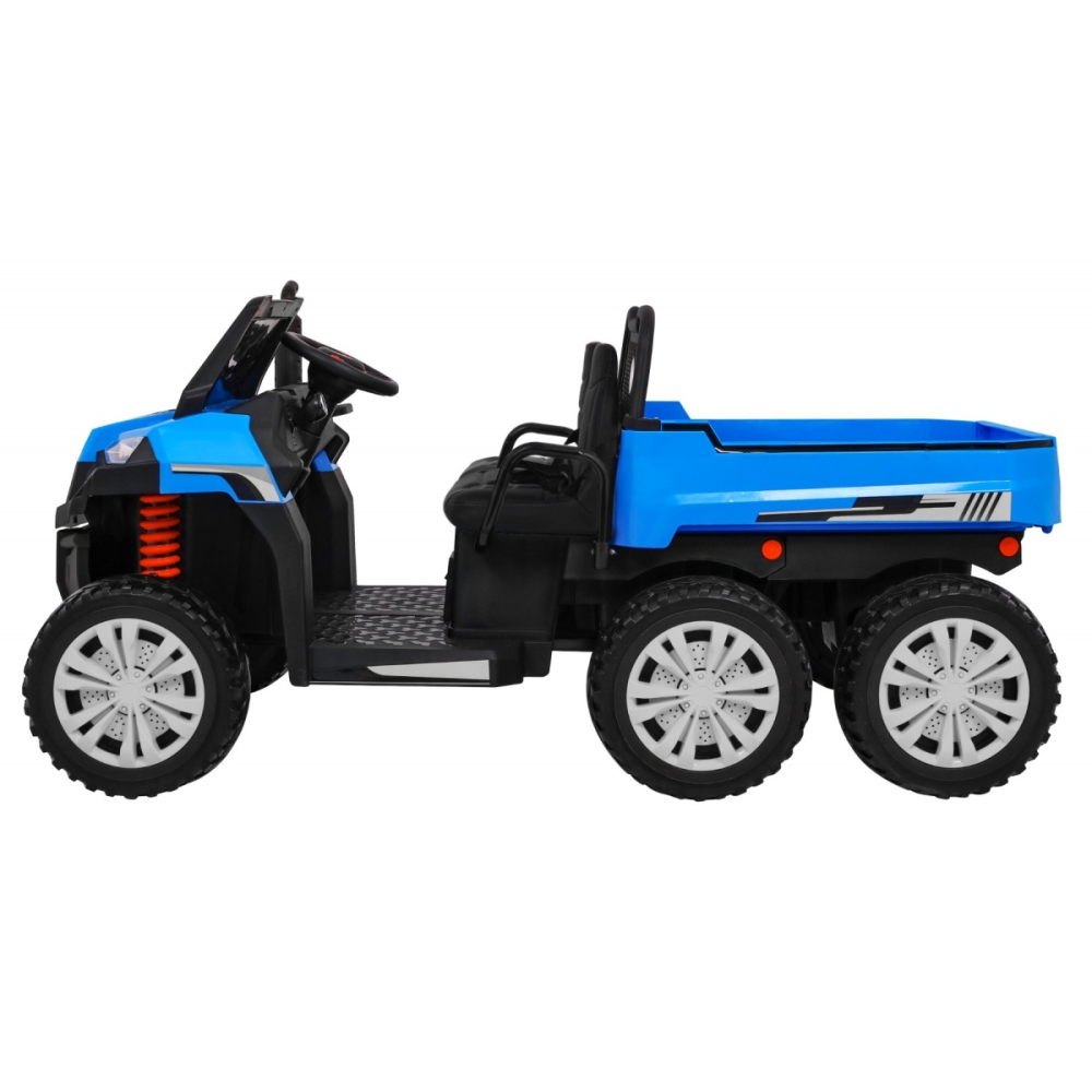 Dvivietis elektrinis Farmer Truck 4x4, Blue-Elektromobiliai vaikams, Sunkvežimiai-e-vaikas