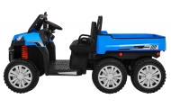 Dvivietis elektrinis Farmer Truck 4x4, Blue-Elektromobiliai vaikams, Sunkvežimiai-e-vaikas