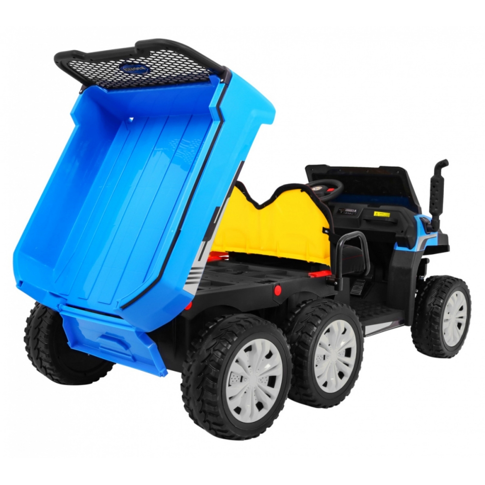 Dvivietis elektrinis Farmer Truck 4x4, Blue-Elektromobiliai vaikams, Sunkvežimiai-e-vaikas