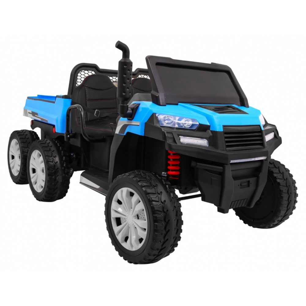 Dvivietis elektrinis Farmer Truck 4x4, Blue-Elektromobiliai vaikams, Sunkvežimiai-e-vaikas