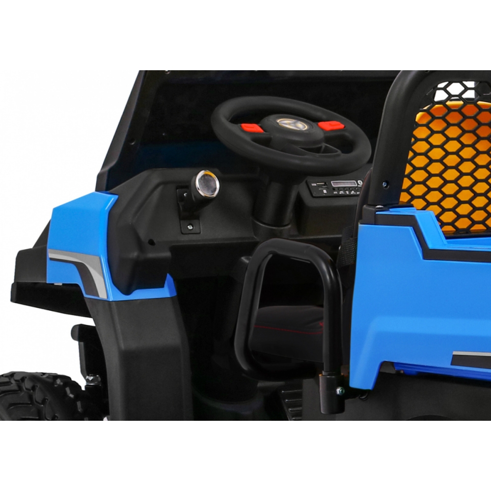 Dvivietis elektrinis Farmer Truck 4x4, Blue-Elektromobiliai vaikams, Sunkvežimiai-e-vaikas