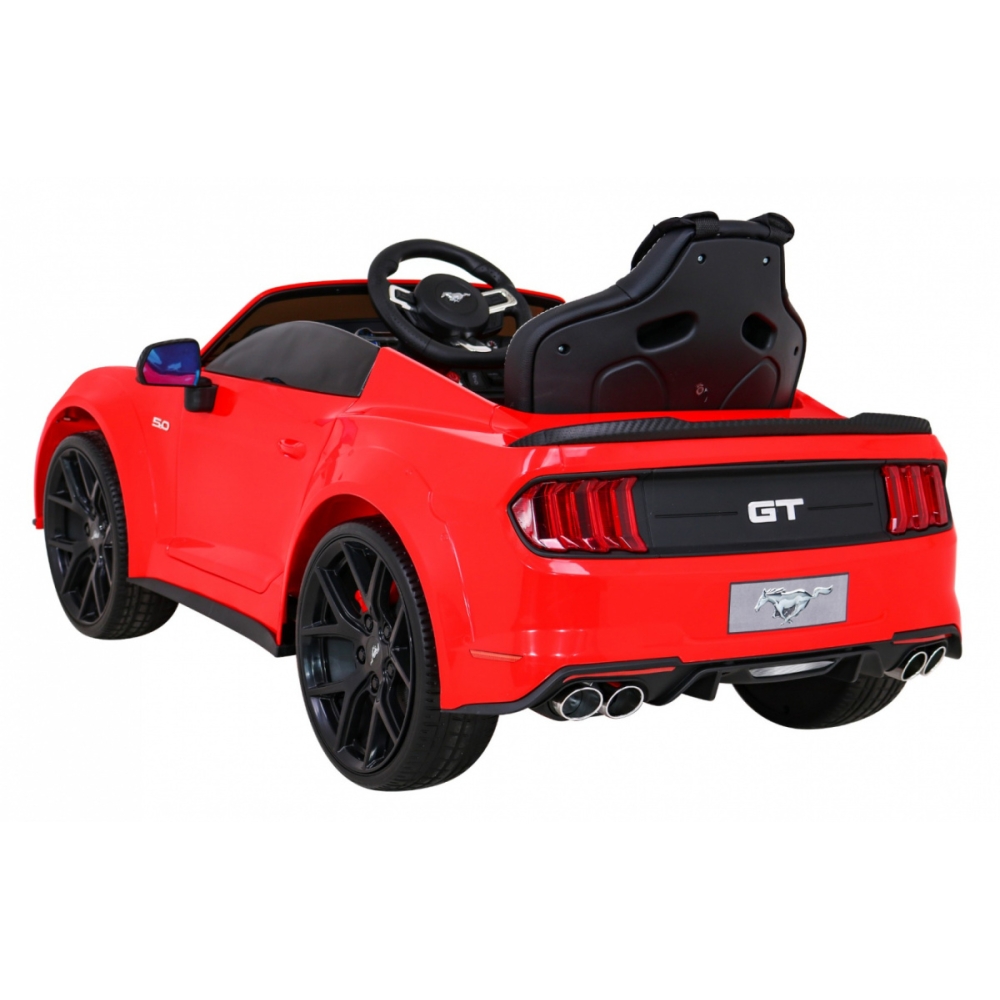 Autko Ford Mustang GT na akumulator dla dzieci Czerwony + Regulacja siedzenia + Audio LED + EVA + Wolny Start