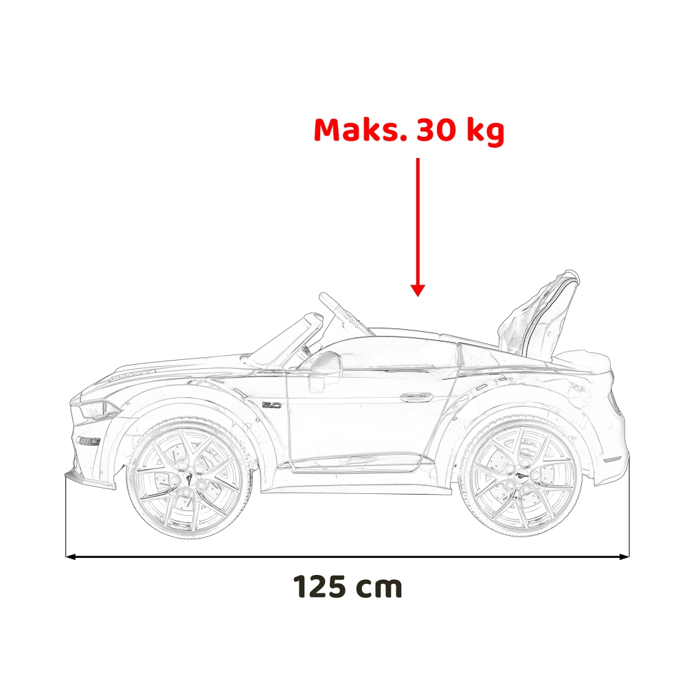 Elektromobilis Ford Mustang GT, Red-Elektromobiliai vaikams, Mašinos-e-vaikas