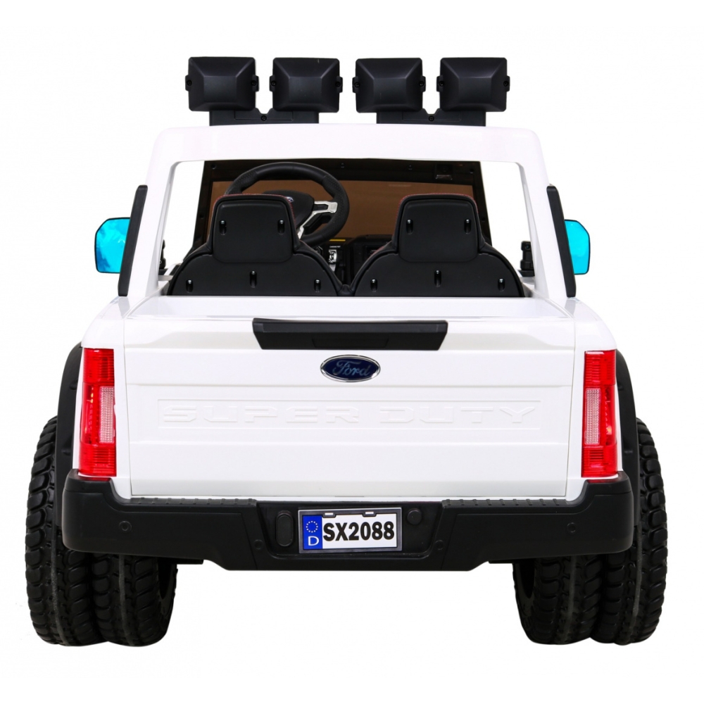 "Ford Super Duty" baltos spalvos pikapas-Elektromobiliai vaikams, Visureigiai-e-vaikas