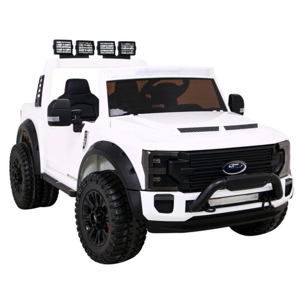 "Ford Super Duty" baltos spalvos pikapas-Elektromobiliai vaikams, Visureigiai-e-vaikas