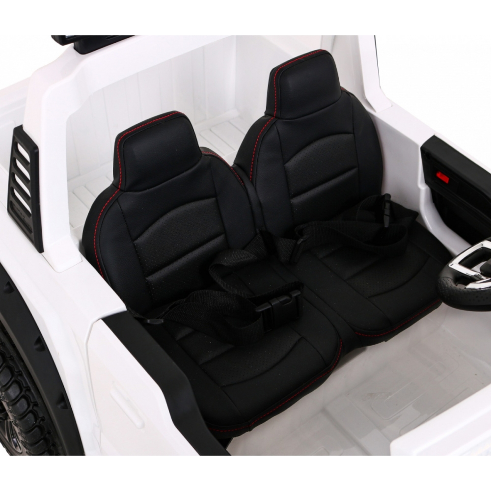 "Ford Super Duty" baltos spalvos pikapas-Elektromobiliai vaikams, Visureigiai-e-vaikas
