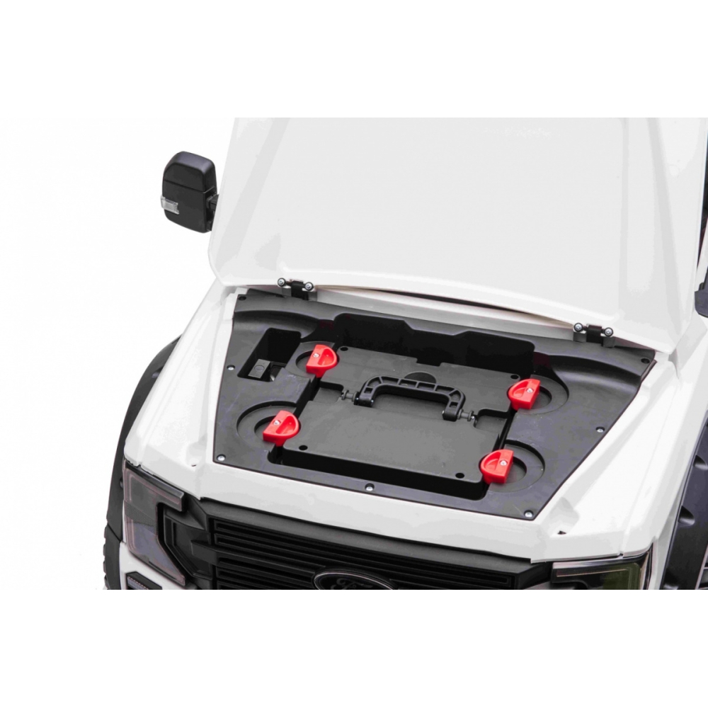 "Ford Super Duty" baltos spalvos pikapas-Elektromobiliai vaikams, Visureigiai-e-vaikas