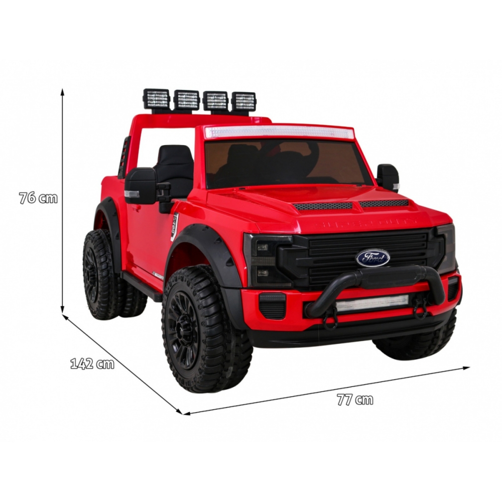 „Ford Super Duty“ raudonas pikapas-Elektromobiliai vaikams, Visureigiai-e-vaikas