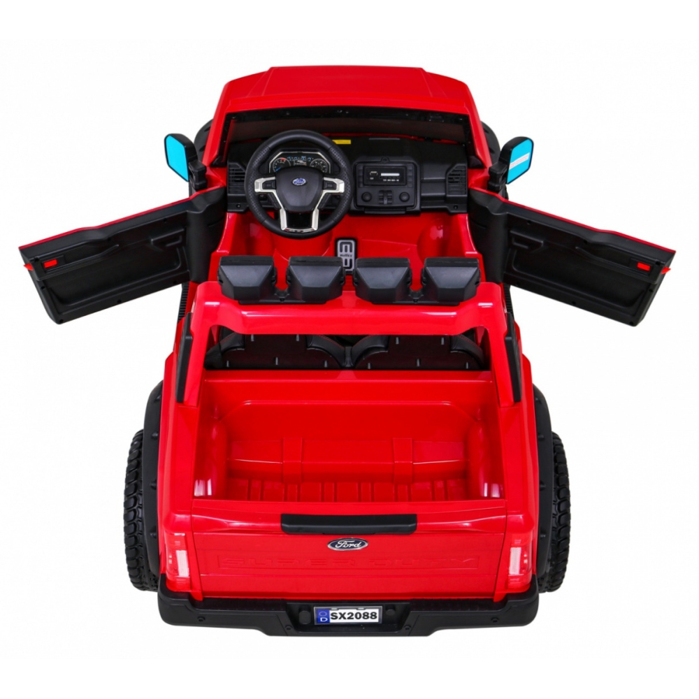 „Ford Super Duty“ raudonas pikapas-Elektromobiliai vaikams, Visureigiai-e-vaikas