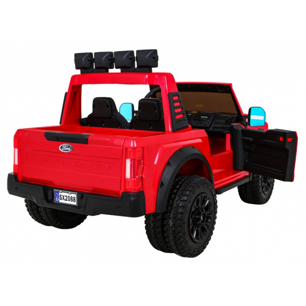 „Ford Super Duty“ raudonas pikapas-Elektromobiliai vaikams, Visureigiai-e-vaikas
